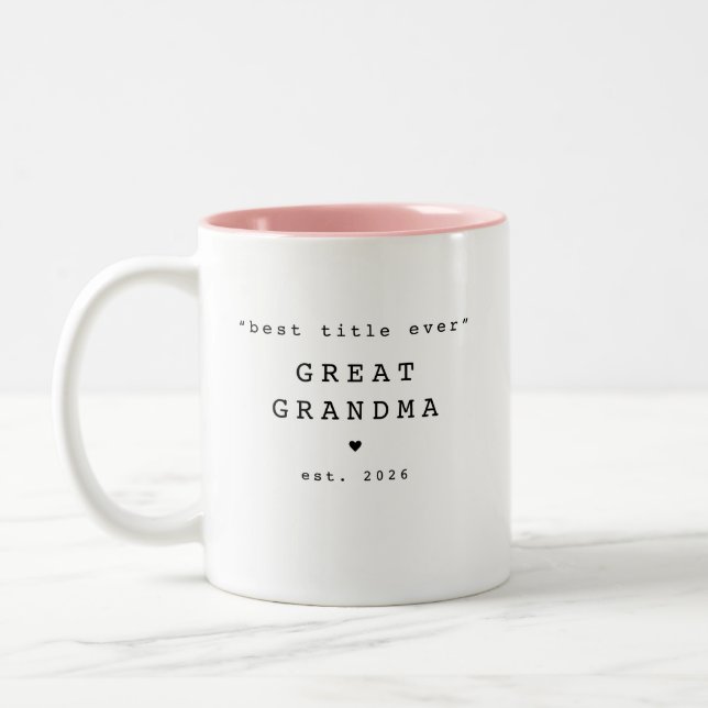 Best Title Ever Great Grandma Custom Mug (Left)
