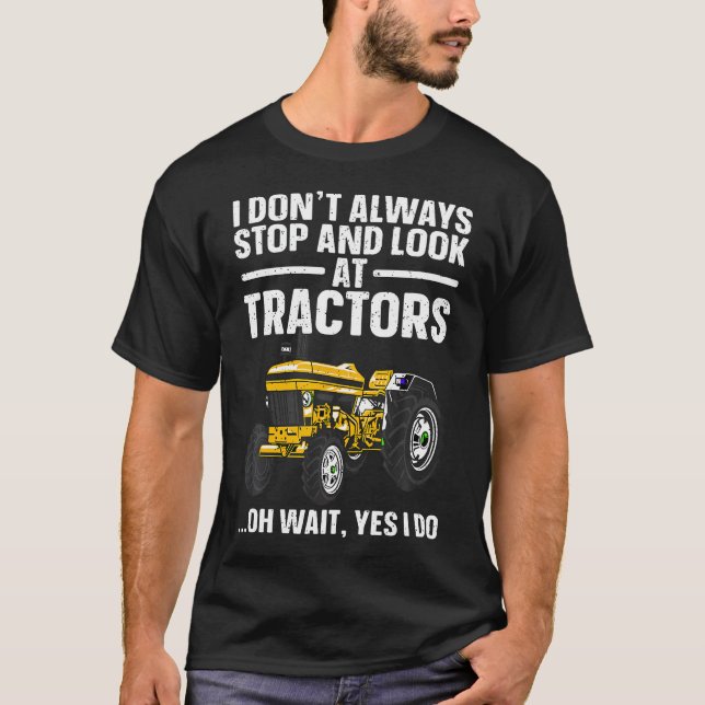 Best Tractor Art For Boys Men Women Cattle Tractor T-Shirt (Front)