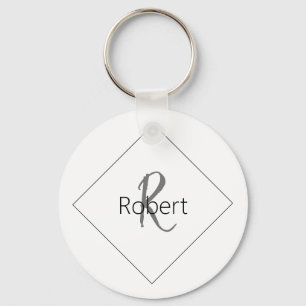 Best Trendy Minimalist White Black Monogram Keychain