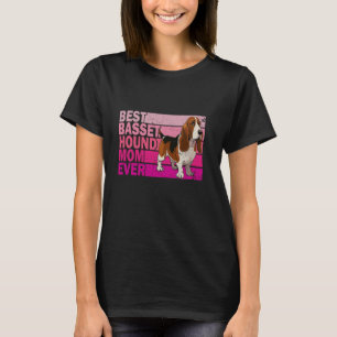 Best Tricolor Basset Hound Dog Mom Ever Pink Mothe T-Shirt