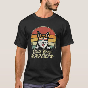 Best Tricolor Corgi Dad Ever Vintage Retro Dog Fat T-Shirt