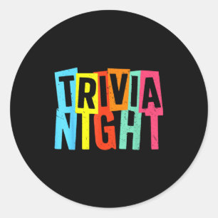 Best Trivia Night Art For Men Women Trivia Host Tr Classic Round Sticker