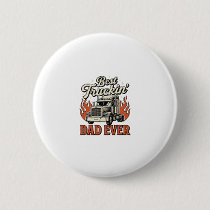 Best Truckin Dad Ever Vintage Truck Father Shirt_1 2 Inch Round Button