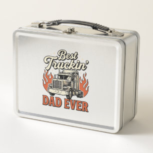Best Truckin Dad Ever Vintage Truck Father Shirt_1 Metal Lunch Box