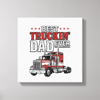 Best Truckin Dad Ever Vintage Truck Shirt Design_1 Canvas Print