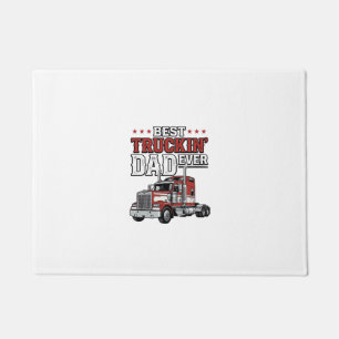 Best Truckin Dad Ever Vintage Truck Shirt Design_1 Doormat