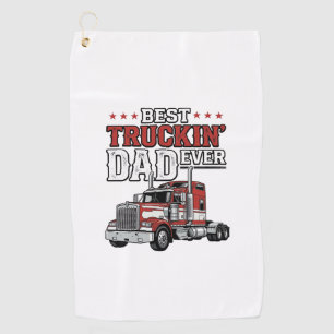 Best Truckin Dad Ever Vintage Truck Shirt Design_1 Golf Towel