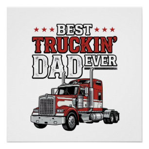 Best Truckin Dad Ever Vintage Truck Shirt Design_1 Poster