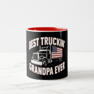 Best Truckin' Grandpa Ever Two-Tone Coffee Mug