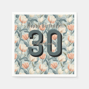 Best Tulip Themed Birthday Celebration Napkin