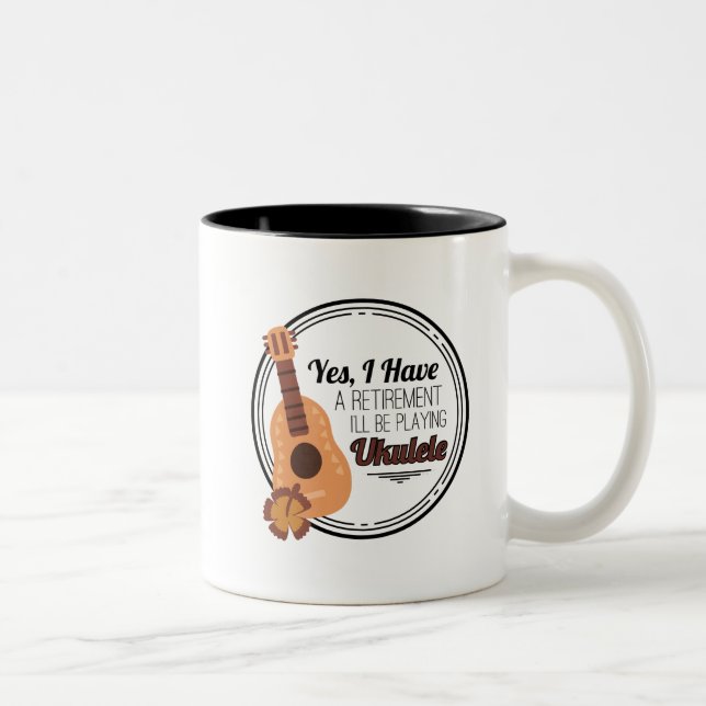 Best Ukulele Musician Gift Two-Tone Coffee Mug (Right)