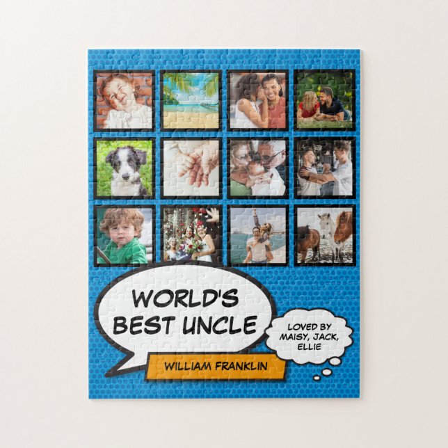 Best Uncle 12 Photo Blue Fun Comic Book Modern Jigsaw Puzzle (Vertical)