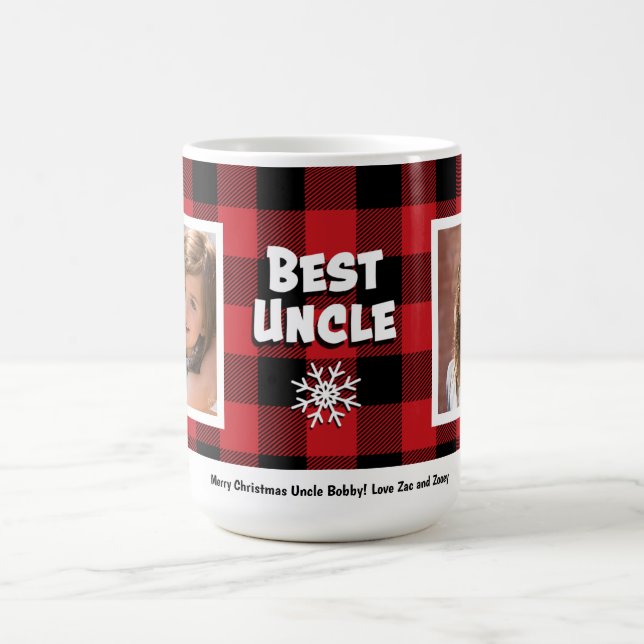 Best Uncle 2 Photo Holiday Coffee Mug (Center)