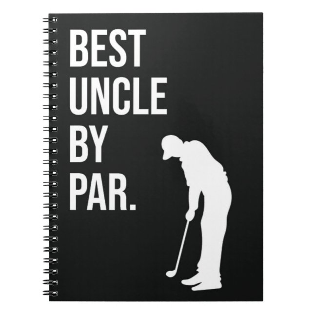 Best Uncle By Par Black And White For Golfer Sport Notebook (Front)