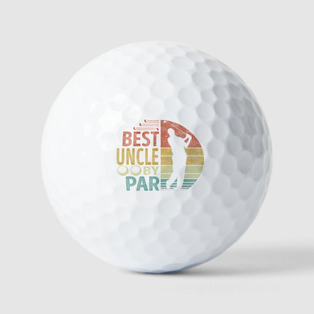 Best UNCLE By Par Golf Golfer Balls (Front)