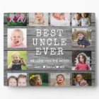 Best Uncle Ever 12 Photo Collage Gray Wood