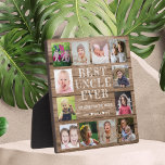 Best Uncle Ever 12 Photo Collage Personalized Wood Plaque<br><div class="desc">Create your own photo collage  plaque  with 12 of your favourite pictures on a wood texture background .Personalize with family photos . Makes a treasured keepsake gift for the favourite uncle for birthday,  holidays and father's day.</div>