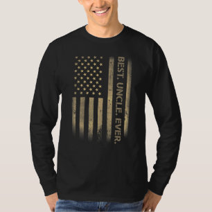 Best Uncle Ever American Usa Grunge Flag Father's T-Shirt