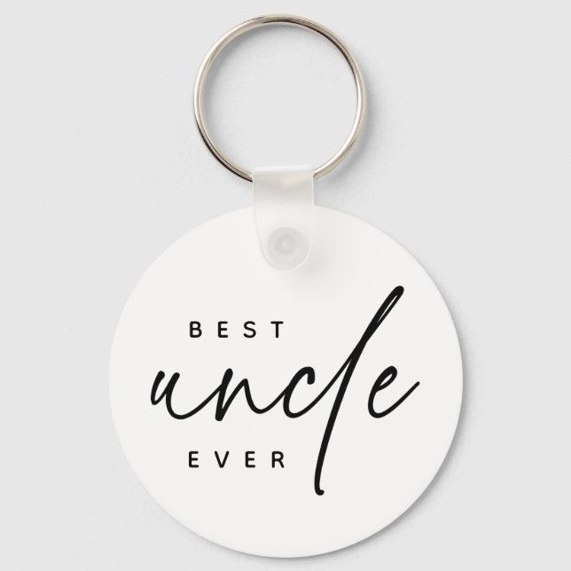 Best Uncle Ever Elegant Typography Uncle Gifts Keychain (Front)