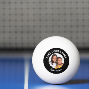 Best Uncle Ever Fun Custom Photo Black White Ping Pong Ball