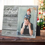 Best Uncle Ever Gift Photo Rustic Grey Wood   Plaque<br><div class="desc">A simple and memorable gift for the new uncle personalized with his favourite photo with niece or nephew.</div>
