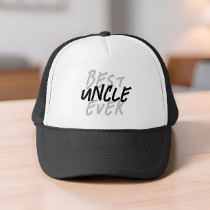 Best Uncle Ever Modern Black and White Grunge Trucker Hat