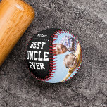 BEST UNCLE  EVER Modern Cool Name Message Photo Baseball<br><div class="desc">Perfect for the coolest uncle: A modern BEST UNCLE EVER customized baseball with 2 favourite photos in colour, his name, and a sweet message from you as well as names and year. Great Holiday gift or an awesome surprise for his birthday, surely a keepsake he'll love for years to come....</div>