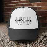 Best Uncle Ever Modern Elegant Simple Father's Day Trucker Hat<br><div class="desc">This simple and modern design is composed of san serif typography.</div>