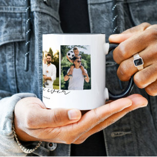 Best Uncle Ever Modern Script 4 Photos Collage Mug