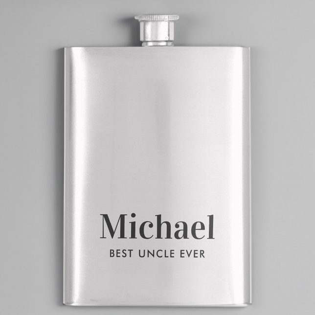 Best Uncle Ever Monogram Hip Flask (Creator Uploaded)