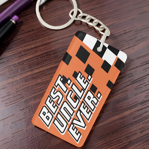 Best Uncle Ever Motorsport Racing Modern Chequered Keychain