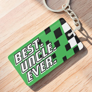 Best Uncle Ever Motorsport Racing Modern Chequered Keychain