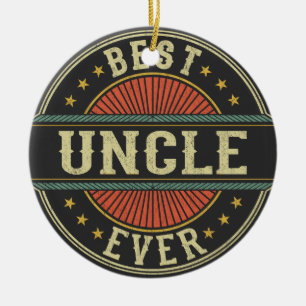 Best Uncle Ever Retro Vintage Uncle Fathers Day Ceramic Ornament