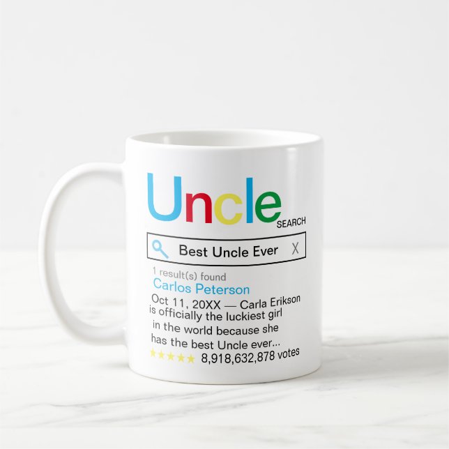Best Uncle Ever Search engine Result message Coffee Mug (Left)