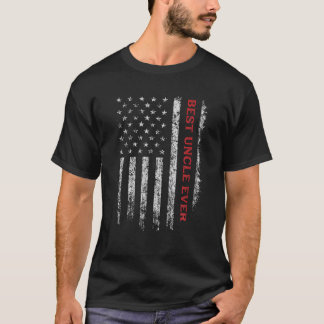 Best Uncle Ever Thin Red Line American Firefighter T-Shirt