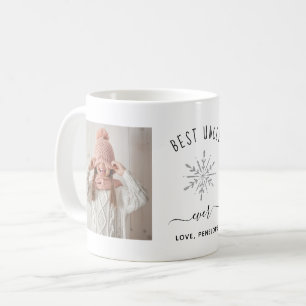 Best Uncle Ever   Two Photo and Silver Snowflake Coffee Mug