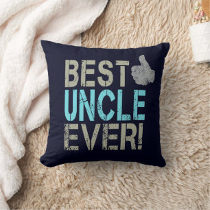 Best Uncle Ever Vintage Design With Thumb Up Throw Pillow