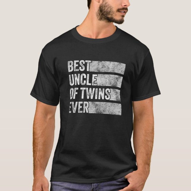 Best Uncle Of Twins Pregnancy Announcement Funny V T-Shirt (Front)