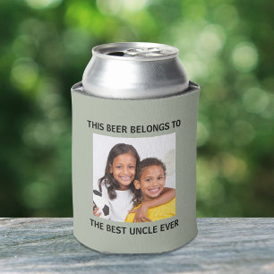Best Uncle Photo Green Can Cooler