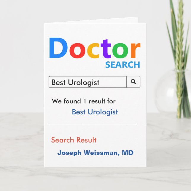 Best Urologist Search Thank You Card (Front)