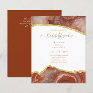 Best Value Agate Glitter BAT MITZVAH Invitations