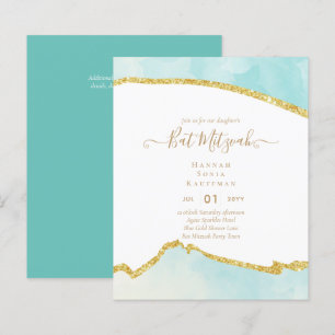 Best Value Agate Glitter BAT MITZVAH Invitations