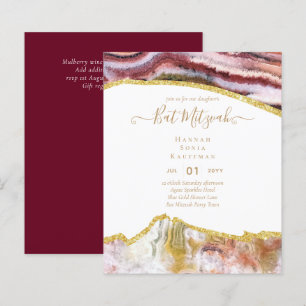 Best Value Agate Glitter BAT MITZVAH Invitations