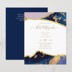 Best Value Agate Glitter BAT MITZVAH Invitations