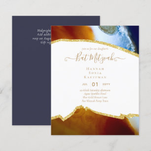 Best Value Agate Glitter BAT MITZVAH Invitations