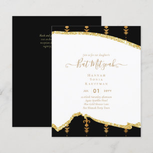 Best Value Agate Glitter BAT MITZVAH Invitations