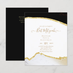 Best Value Agate Glitter BAT MITZVAH Invitations