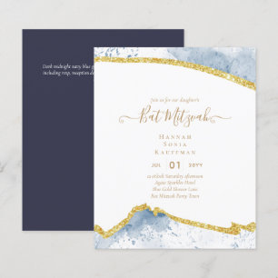 Best Value Agate Glitter BAT MITZVAH Invitations