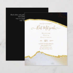 Best Value Agate Glitter BAT MITZVAH Invitations