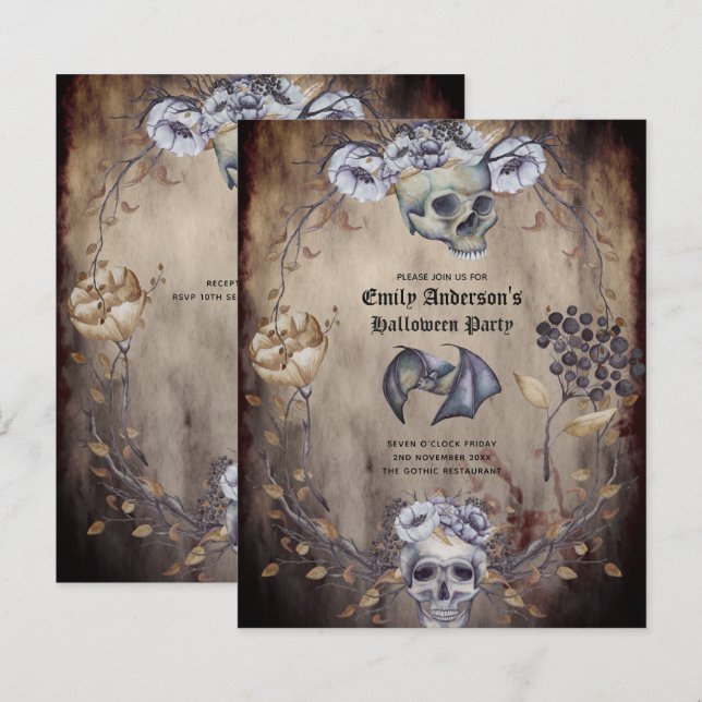 Best Value HALLOWEEN Party Invite Skulls (Front/Back)